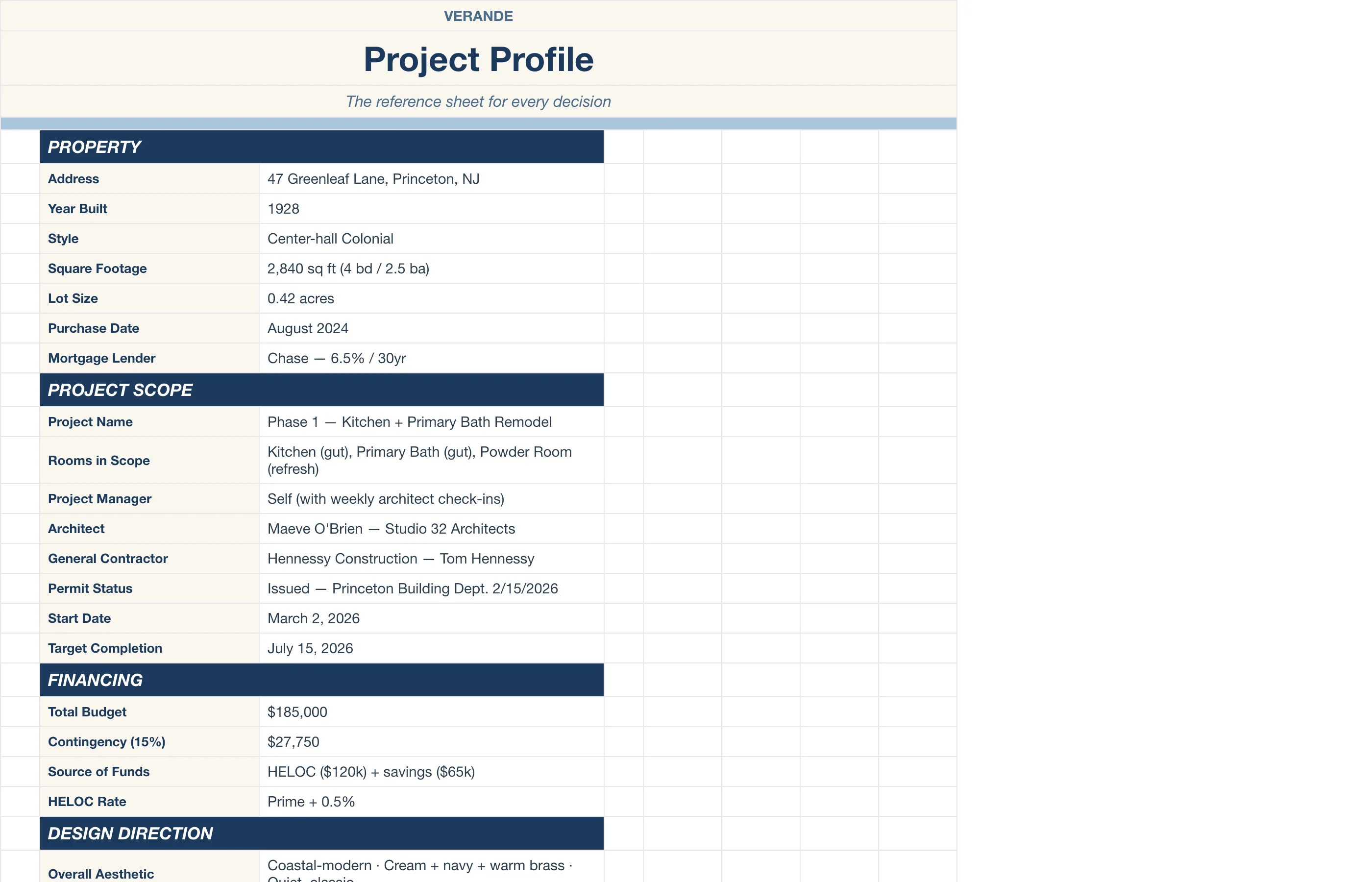 Home Renovation Tracker — Project Profile