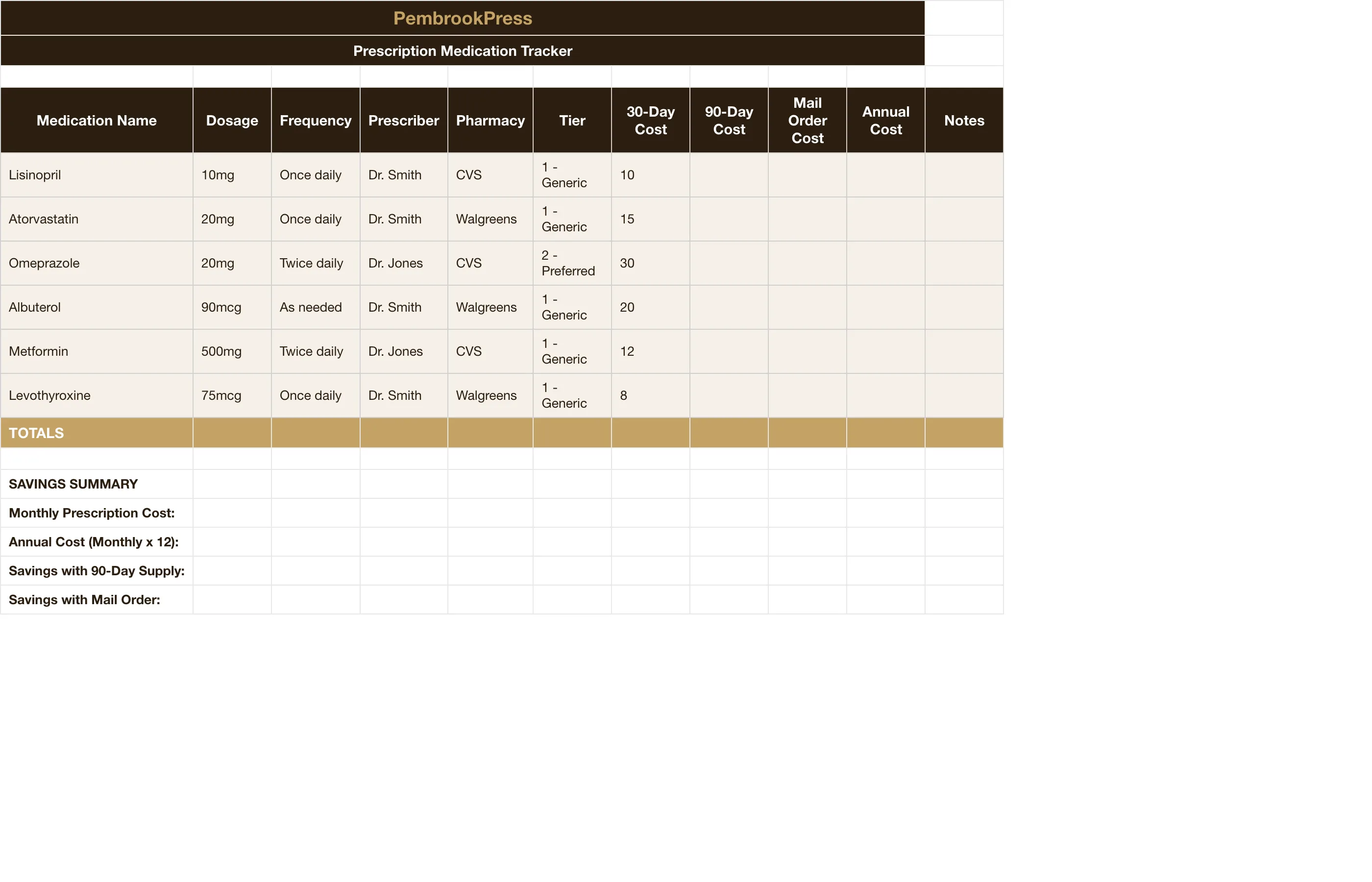 Medical Expense HSA Tracker — Prescription Tracker