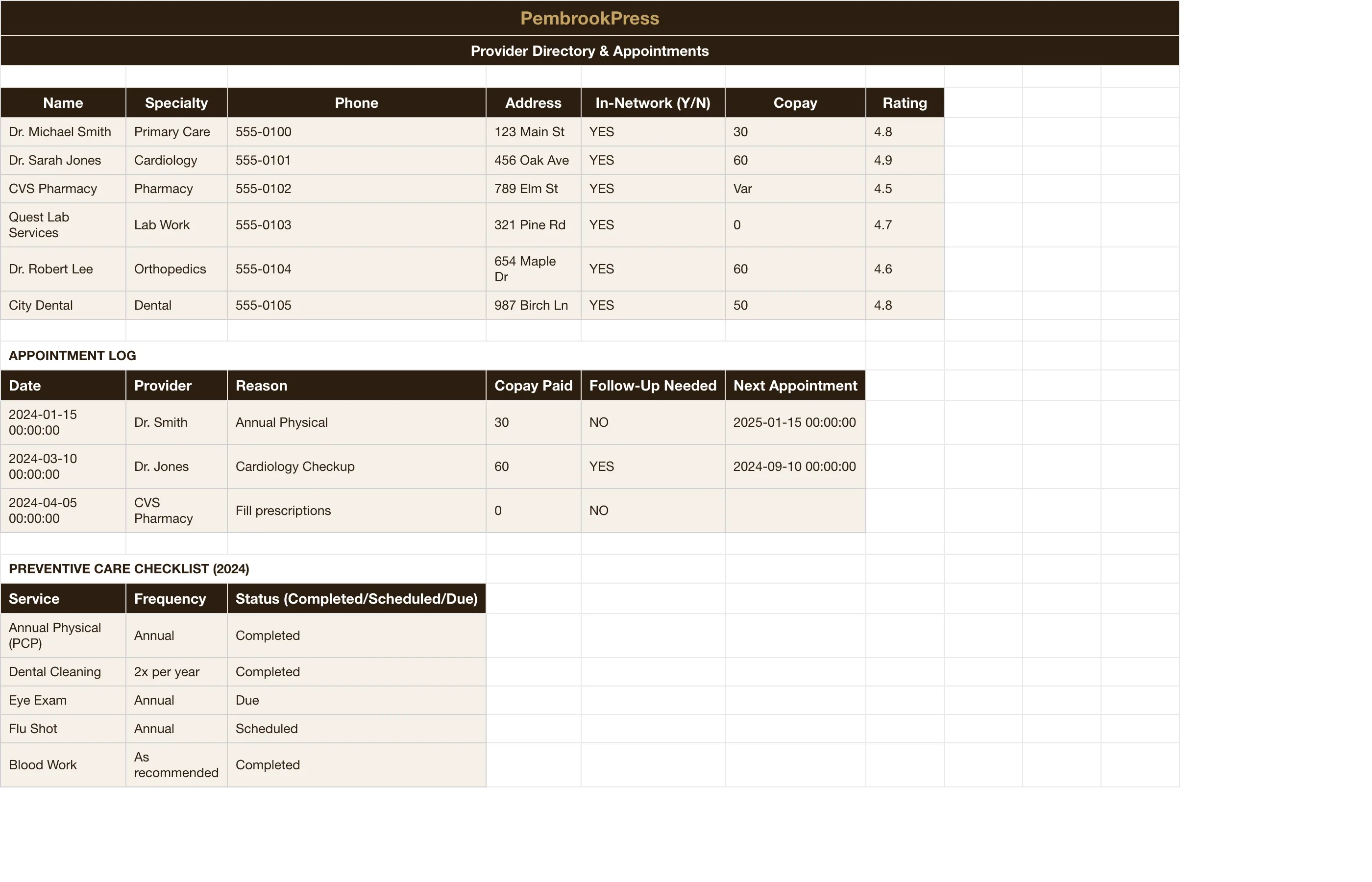 Medical Expense HSA Tracker — Provider Directory