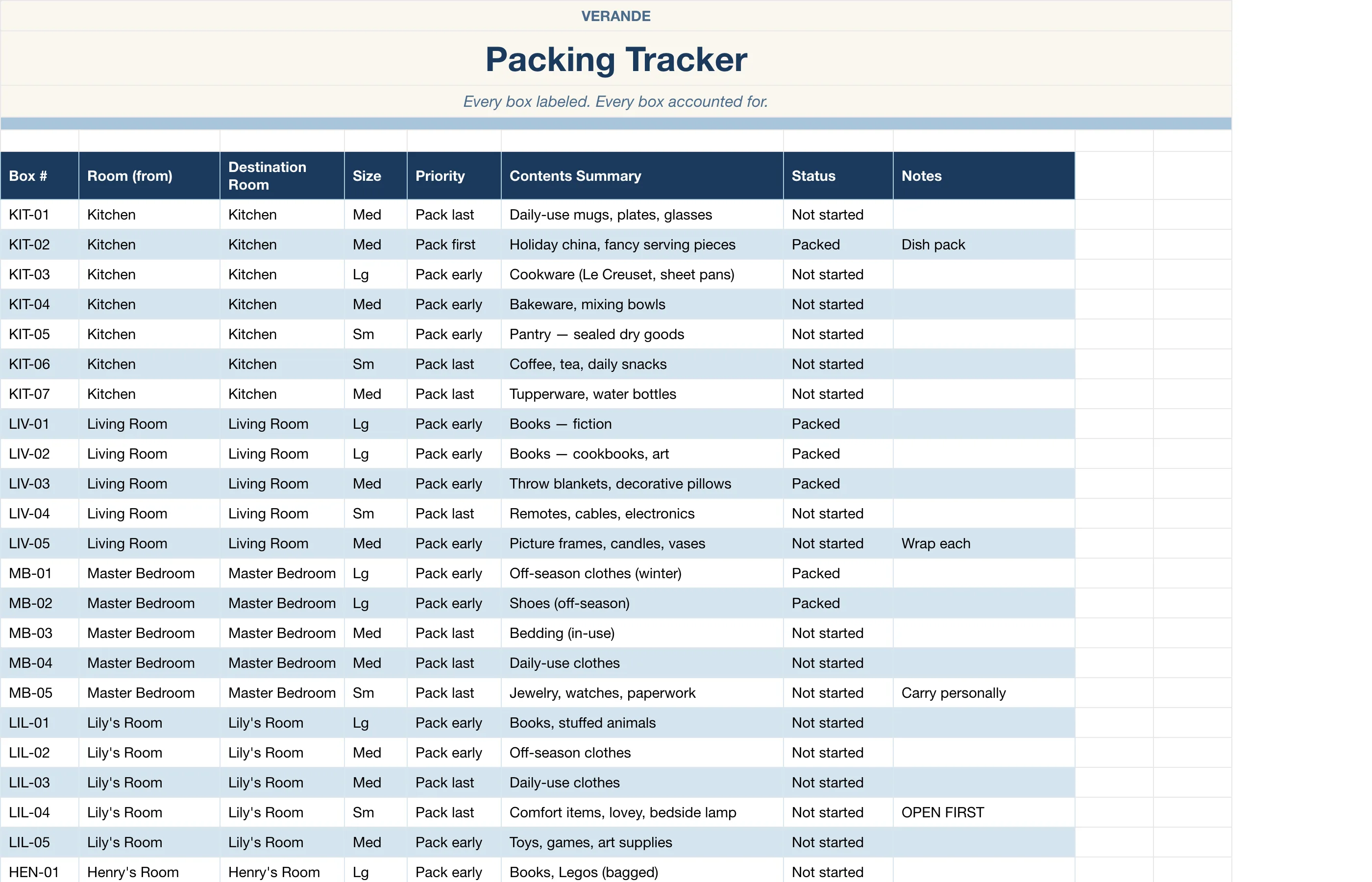 Move Planner — Packing Tracker