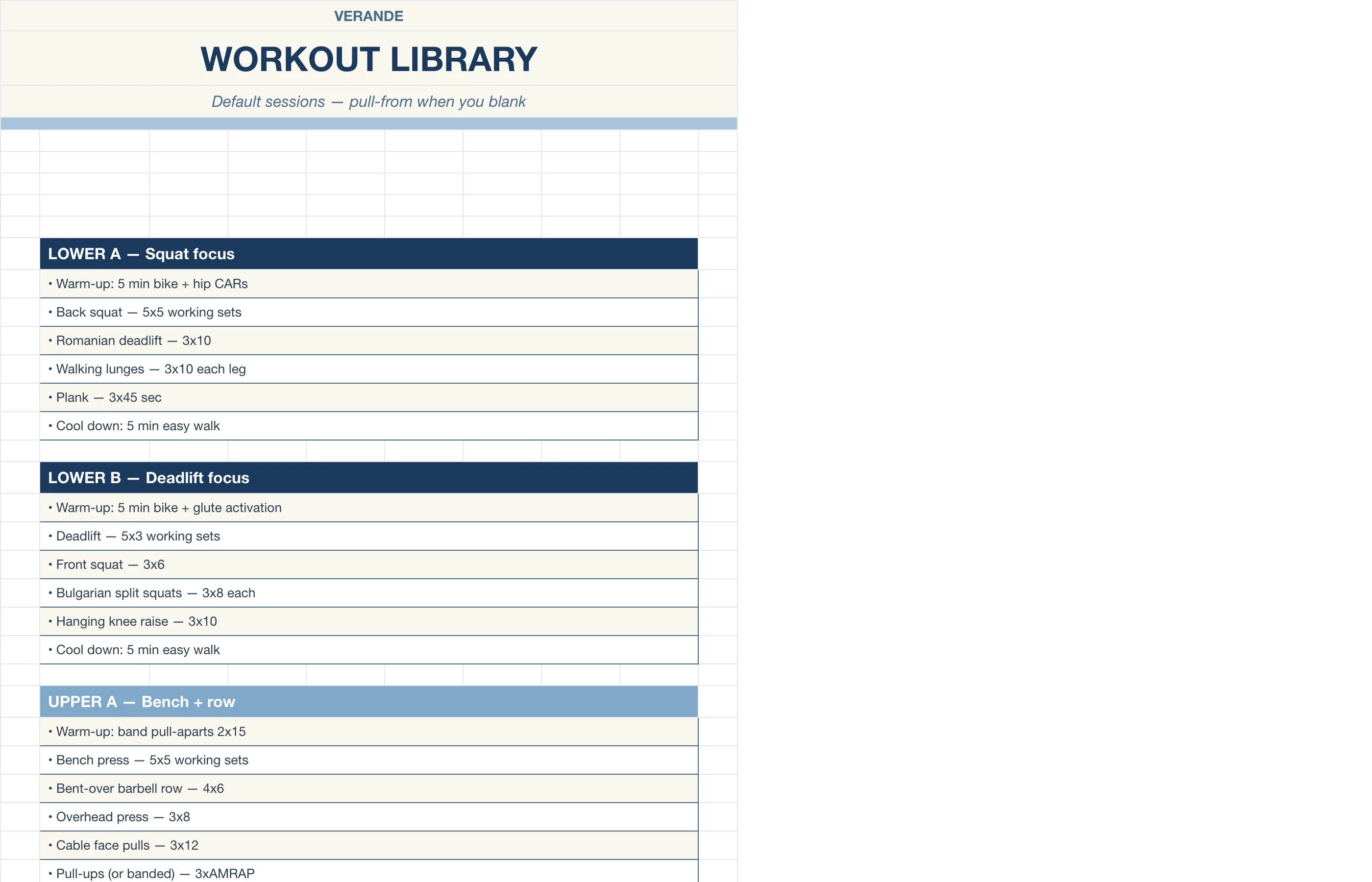 Workout Fitness Tracker — Workout Library